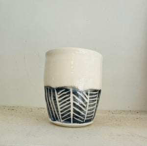 Black & White Carved Beaker