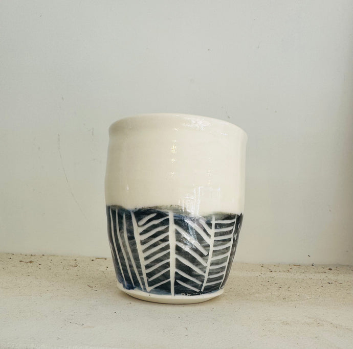 Black & White Carved Beaker