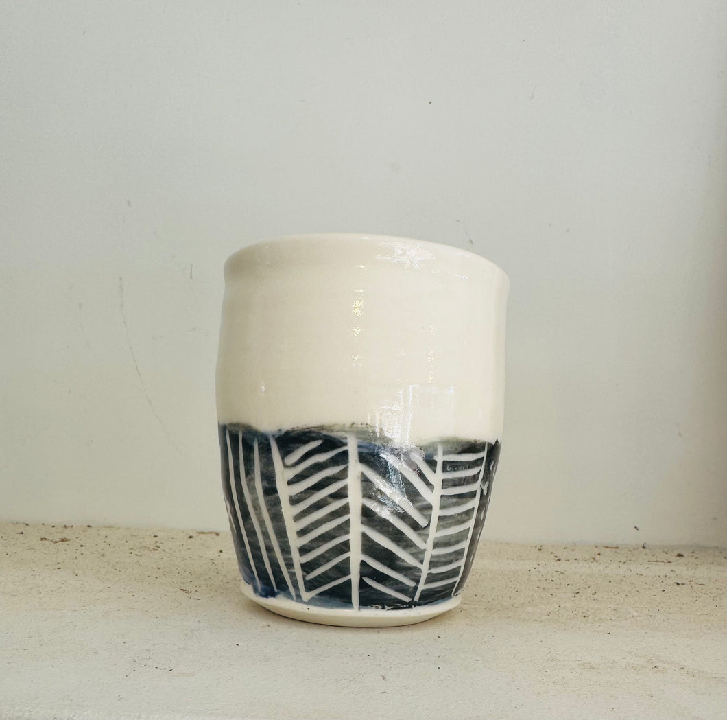 Black & White Carved Beaker